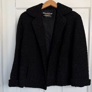 Vintage Black Persian Curly Lamb Jacket Fits size Medium